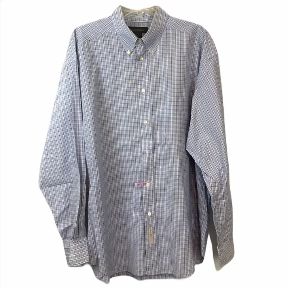 Banana Republic blue/white button down shirt L